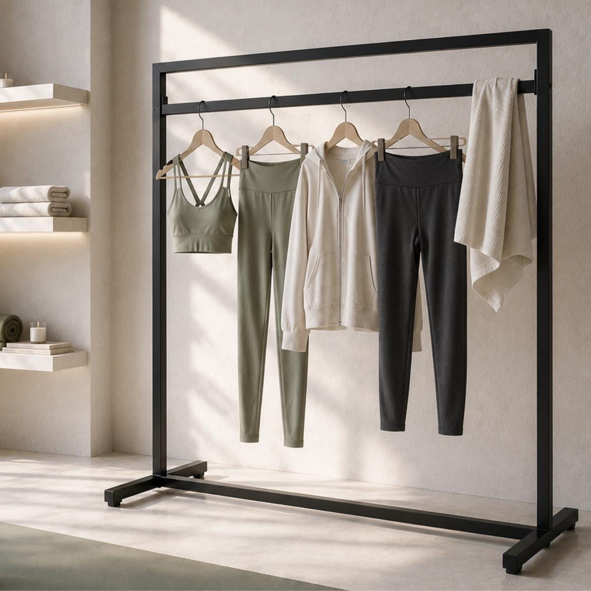 Garment Rack with Shelf Clothes Rail Open Wardrobe Laundry Drying Rack Freestanding Clothes Rack Bedroom Closet Organizer