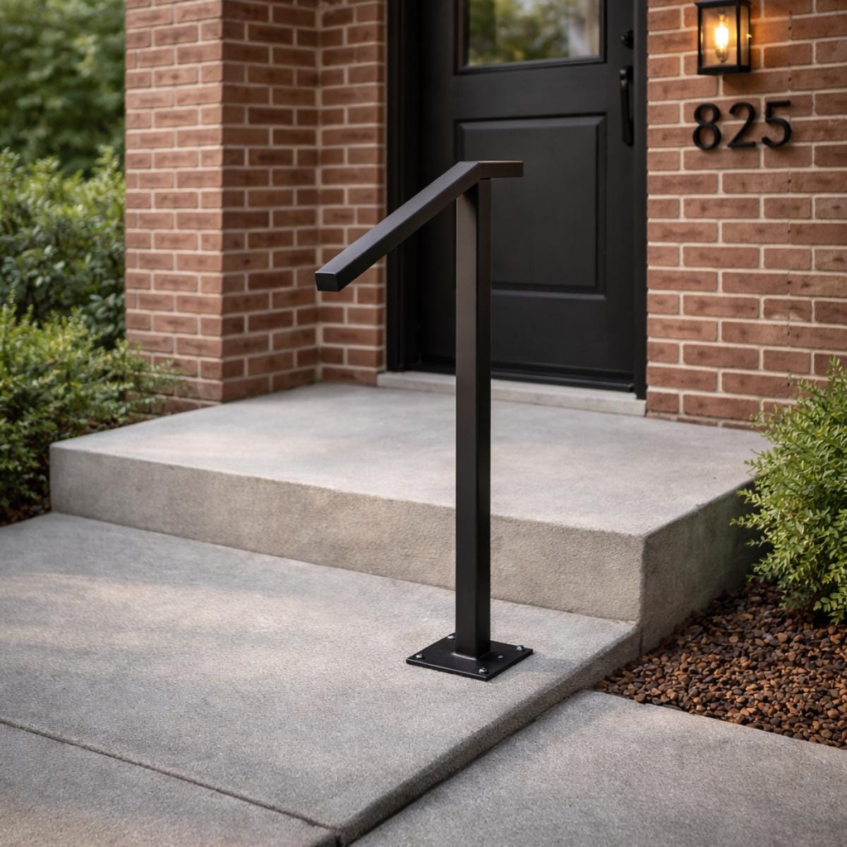 Metal handrail single post outdoor stair rail for steps