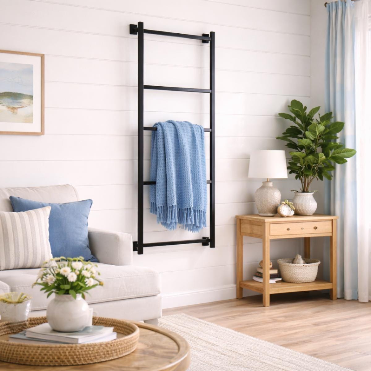 ladder
Bathroom towel rack wall mounted metal ladder design