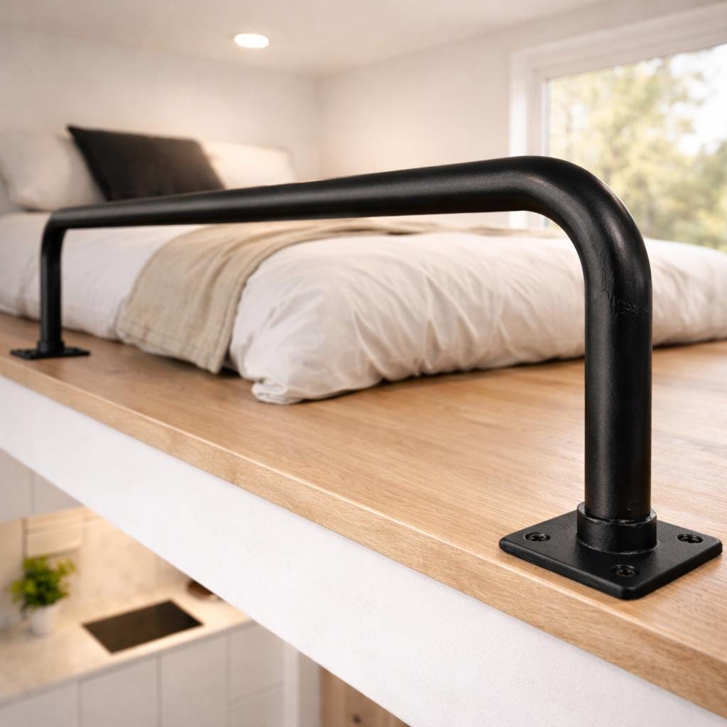 Bed safety rail black metal loft guard rail for fall protection