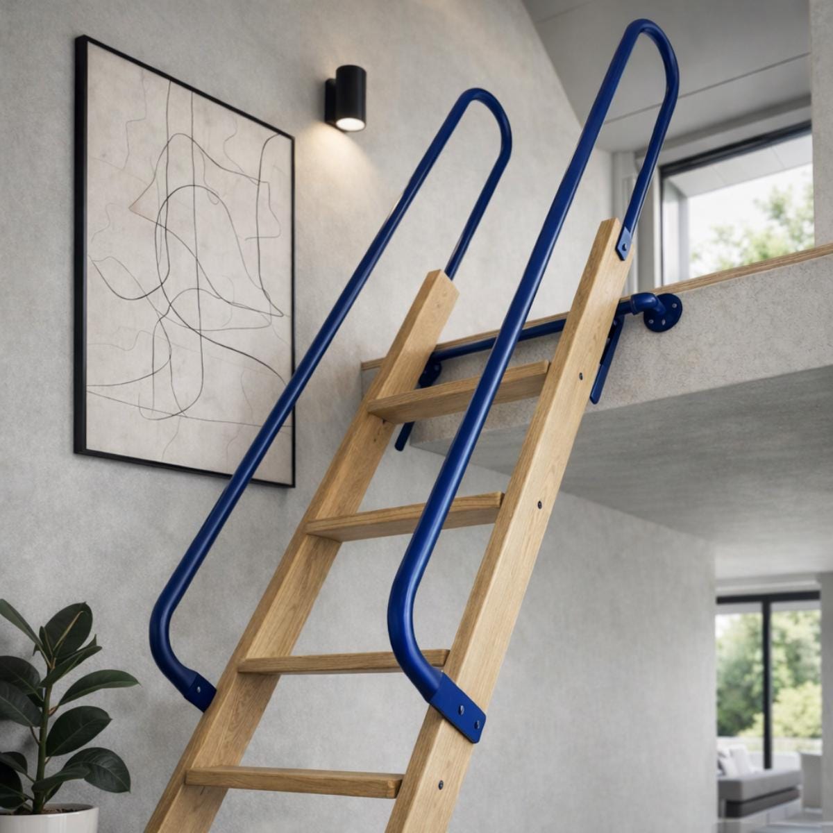 Black metal outdoor handrail single post modern design
