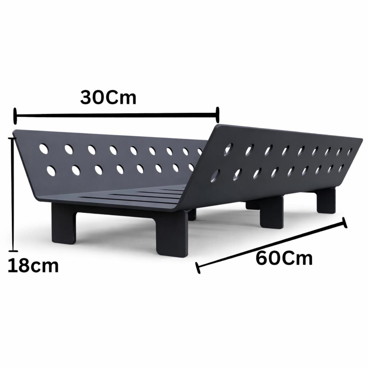 Fireplace grate for logs metal fire support