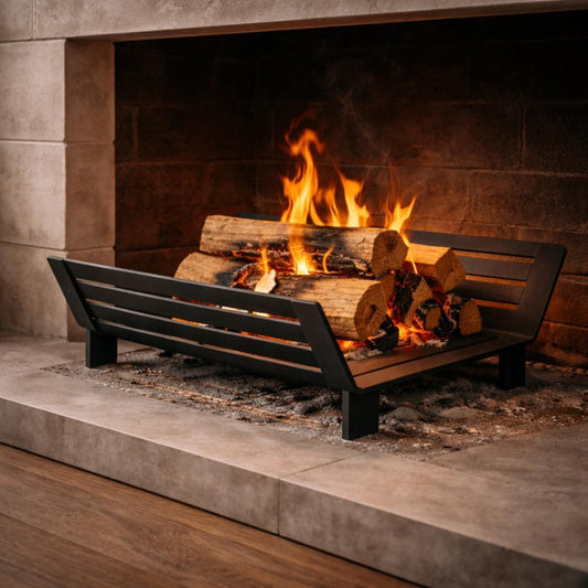 Fireplace grate heavy duty metal log grate for wood burning