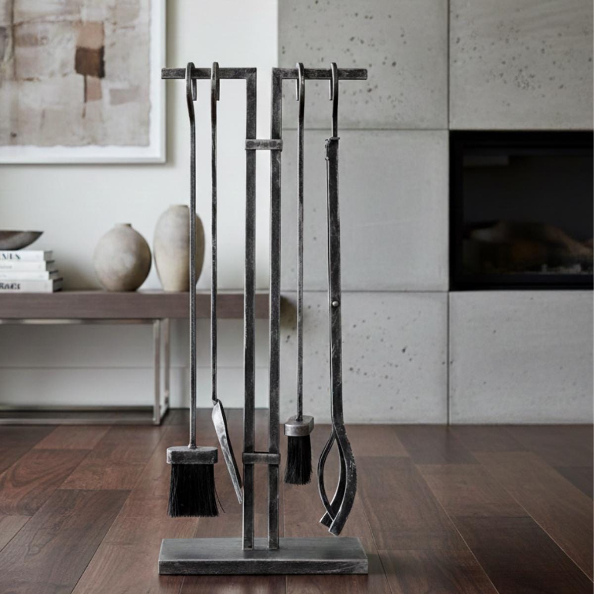 Fireplace tools set stainless steel modern hearth accessories with stand