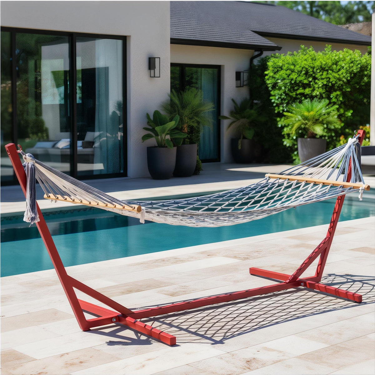 Hammock frame stand metal freestanding for indoor outdoor use