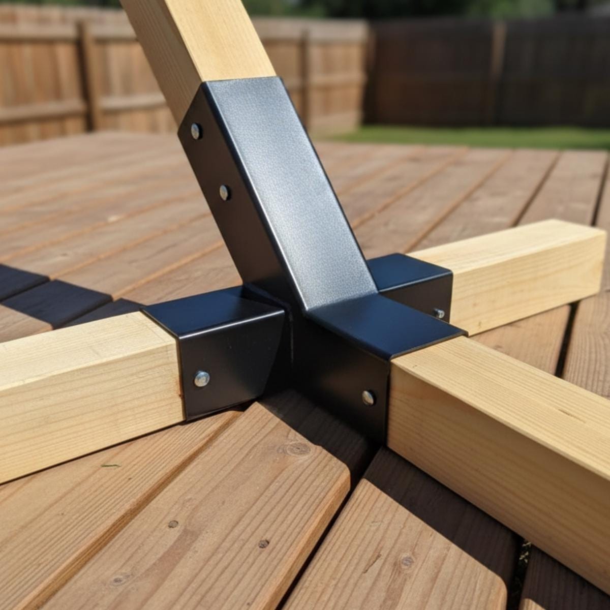 Hammock stand with wood frame placed in backyard outdoor furniture setting
