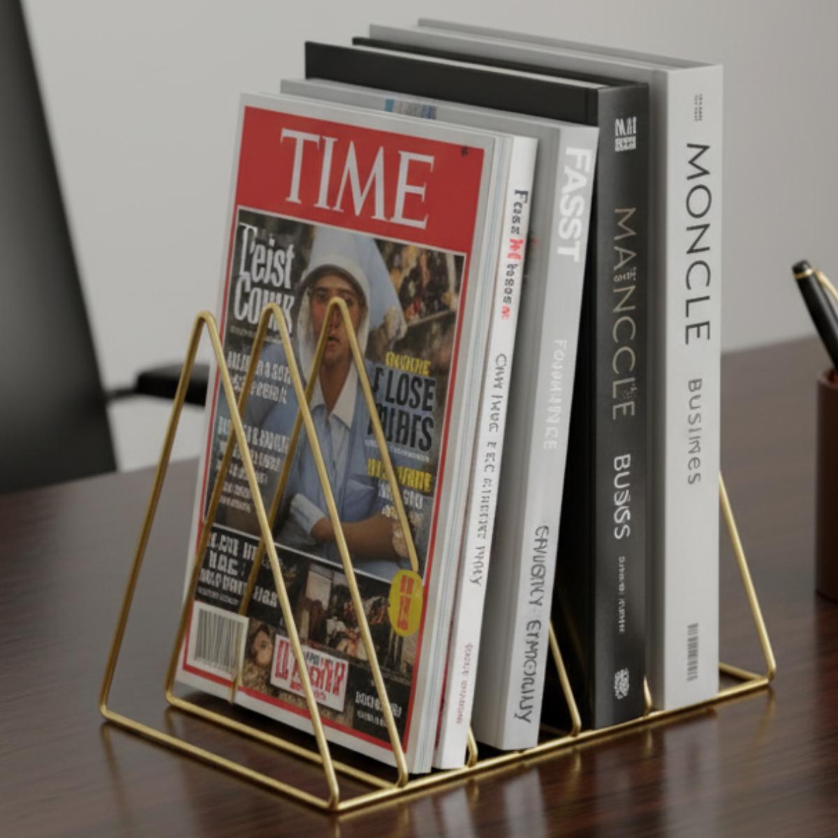 Minimalist Metal Book Stand – Modern Cookbook & Magazine Rack