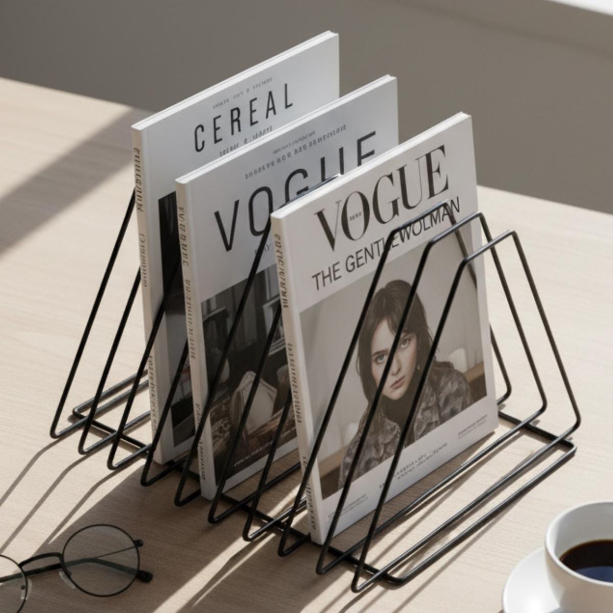 Minimalist Metal Book Stand – Modern Cookbook & Magazine Rack