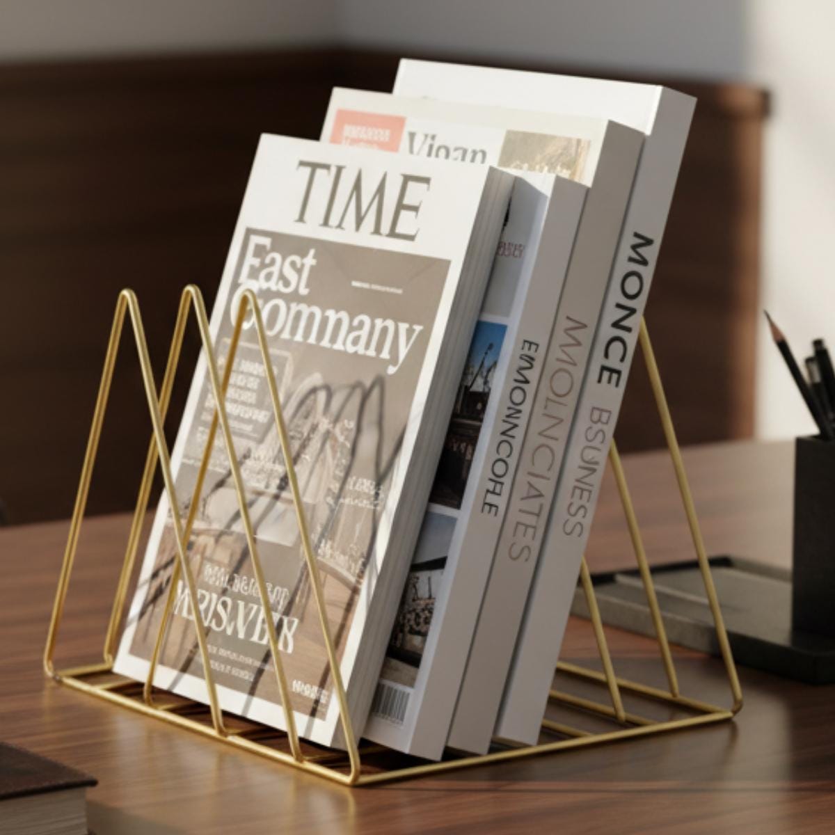 Minimalist Metal Book Stand – Modern Cookbook & Magazine Rack
