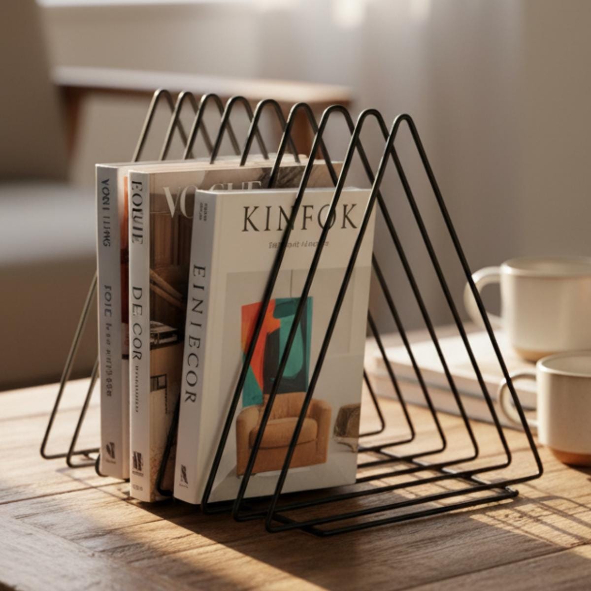 Minimalist Metal Book Stand – Modern Cookbook & Magazine Rack