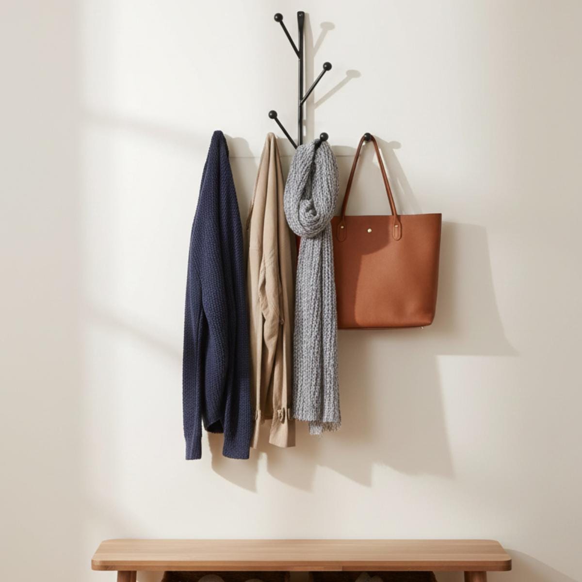 Modern Tree Coat Rack | Wall Mounted Entryway Organizer