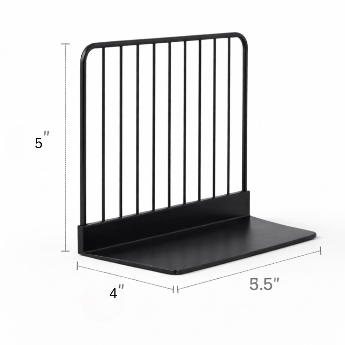 Modern Black Metal Bookends – Minimalist Heavy Book Organizer, Contemporary Bookshelf Decor, Book Lover Gift