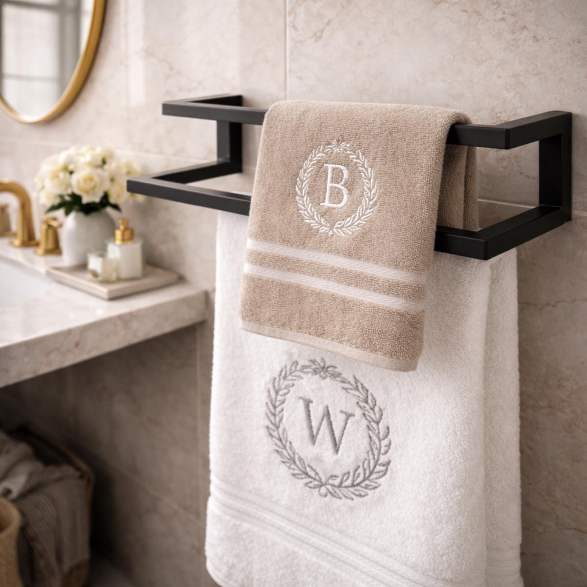 Matte Black 33 Inch Steel Towel Bar – Modern Wall Mounted Bathroom Organizer