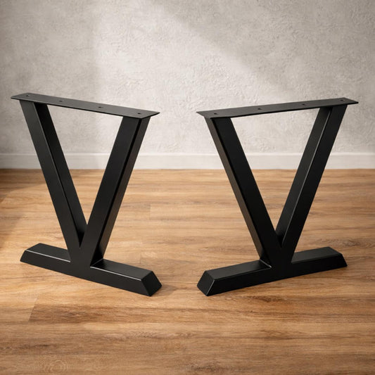 Metal Bench Legs, Industrial Desk Legs, Dining Table Legs, Steel Table Base, Black Metal Table Legs Heavy Duty 28 Inch