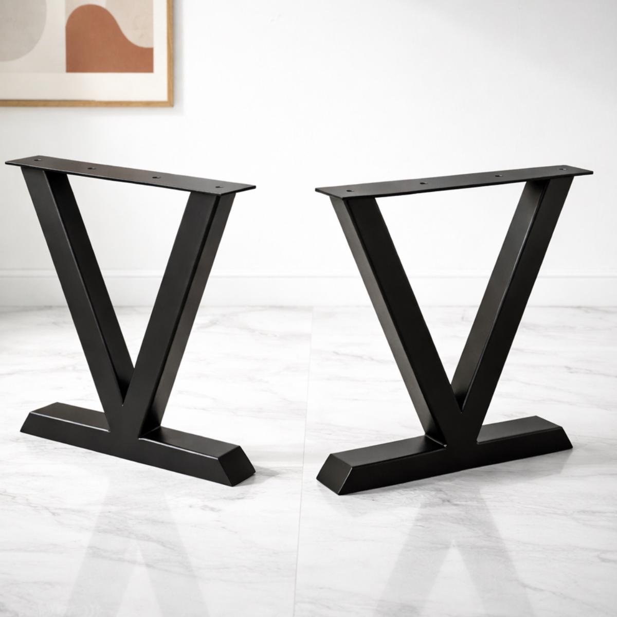 Metal Bench Legs, Industrial Desk Legs, Dining Table Legs, Steel Table Base, Black Metal Table Legs Heavy Duty 28 Inch