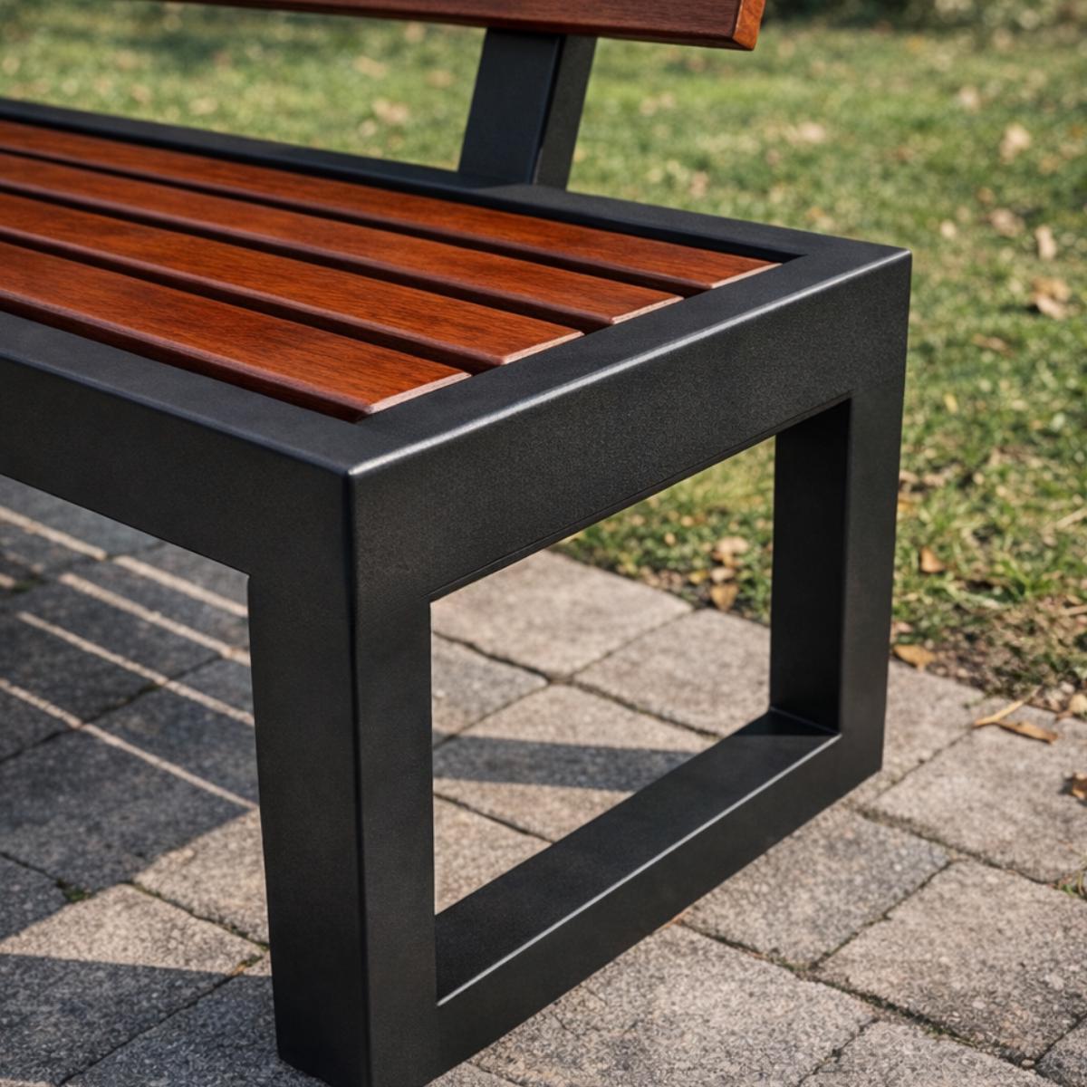 Modern Garden Bench, Custom Outdoor Bench, Metal Wood Patio Bench, Minimalist Backyard Seating, Personalized Memorial Bench