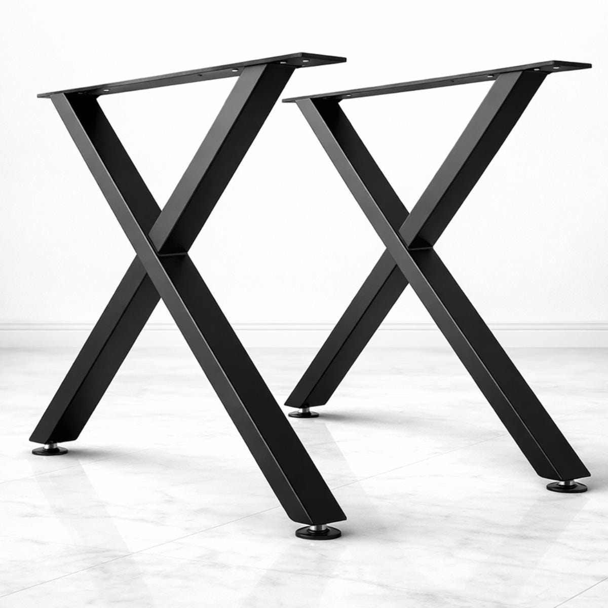 Metal Bench Legs, Industrial Desk Legs, Dining Table Legs, Steel Table Base, Black Metal Table Legs Heavy Duty 28 Inch