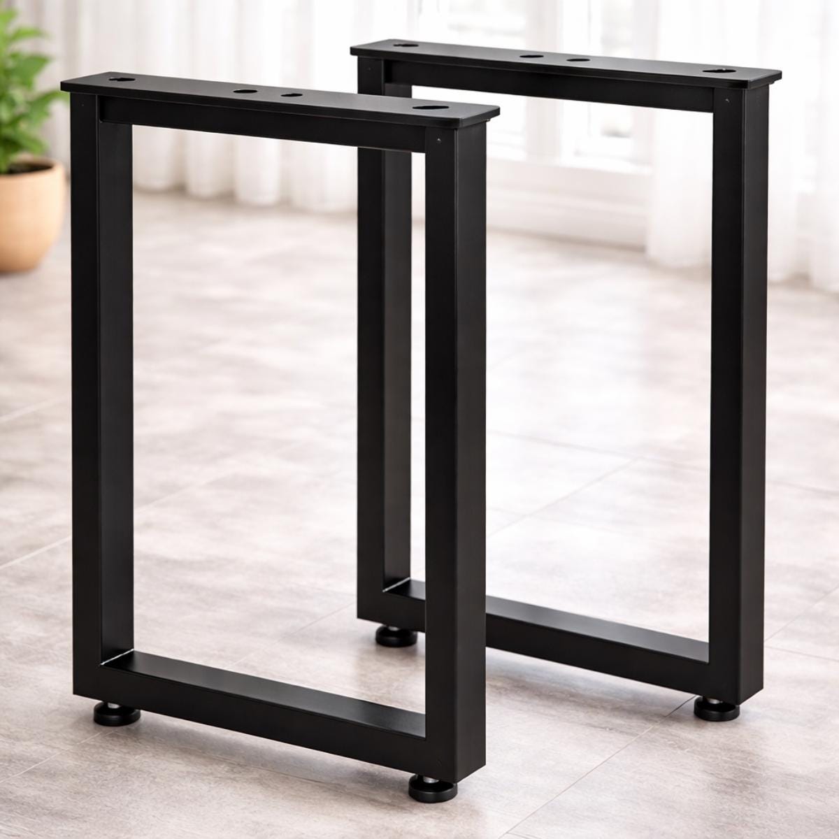 Metal Bench Legs, Industrial Desk Legs, Dining Table Legs, Steel Table Base, Black Metal Table Legs Heavy Duty 28 Inch