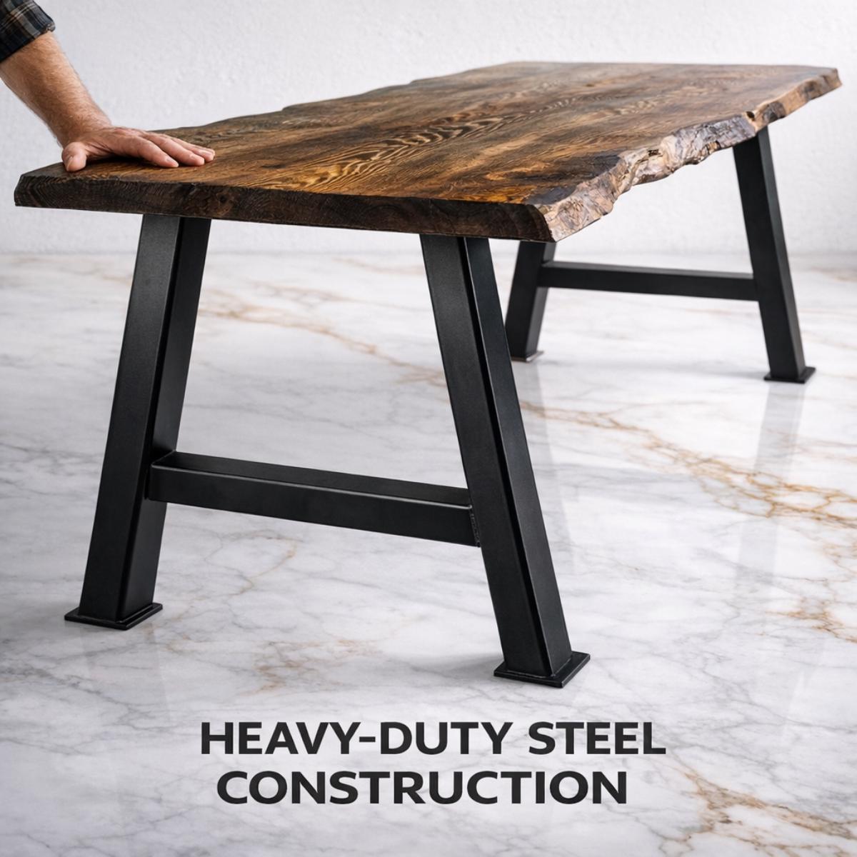 Metal Bench Legs, Industrial Desk Legs, Dining Table Legs, Steel Table Base, Black Metal Table Legs Heavy Duty 28 Inch