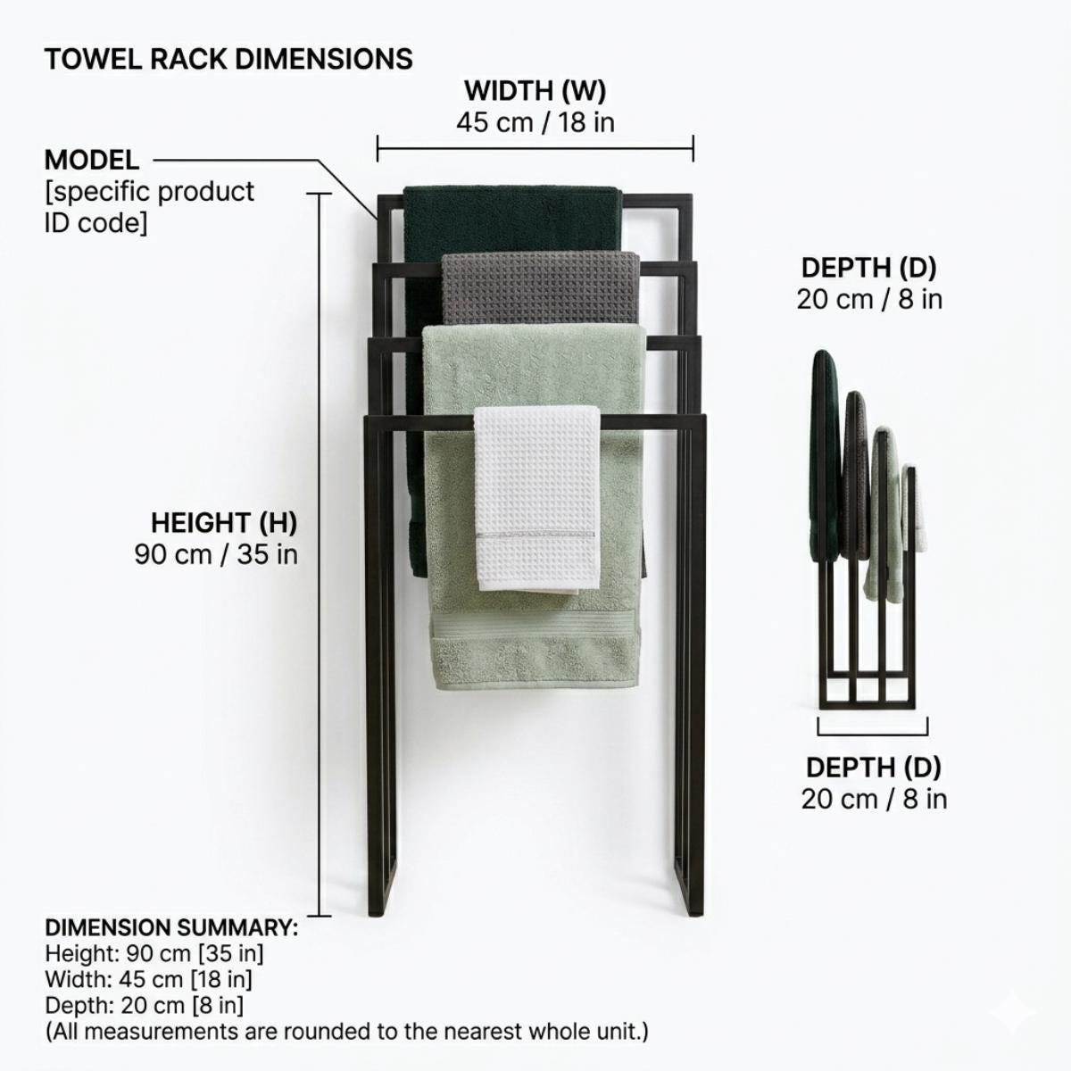 Pool Towel Rack Outdoor Stand, Freestanding Towel Drying Rack for Poolside Patio, Modern Metal Spa Towel Storage