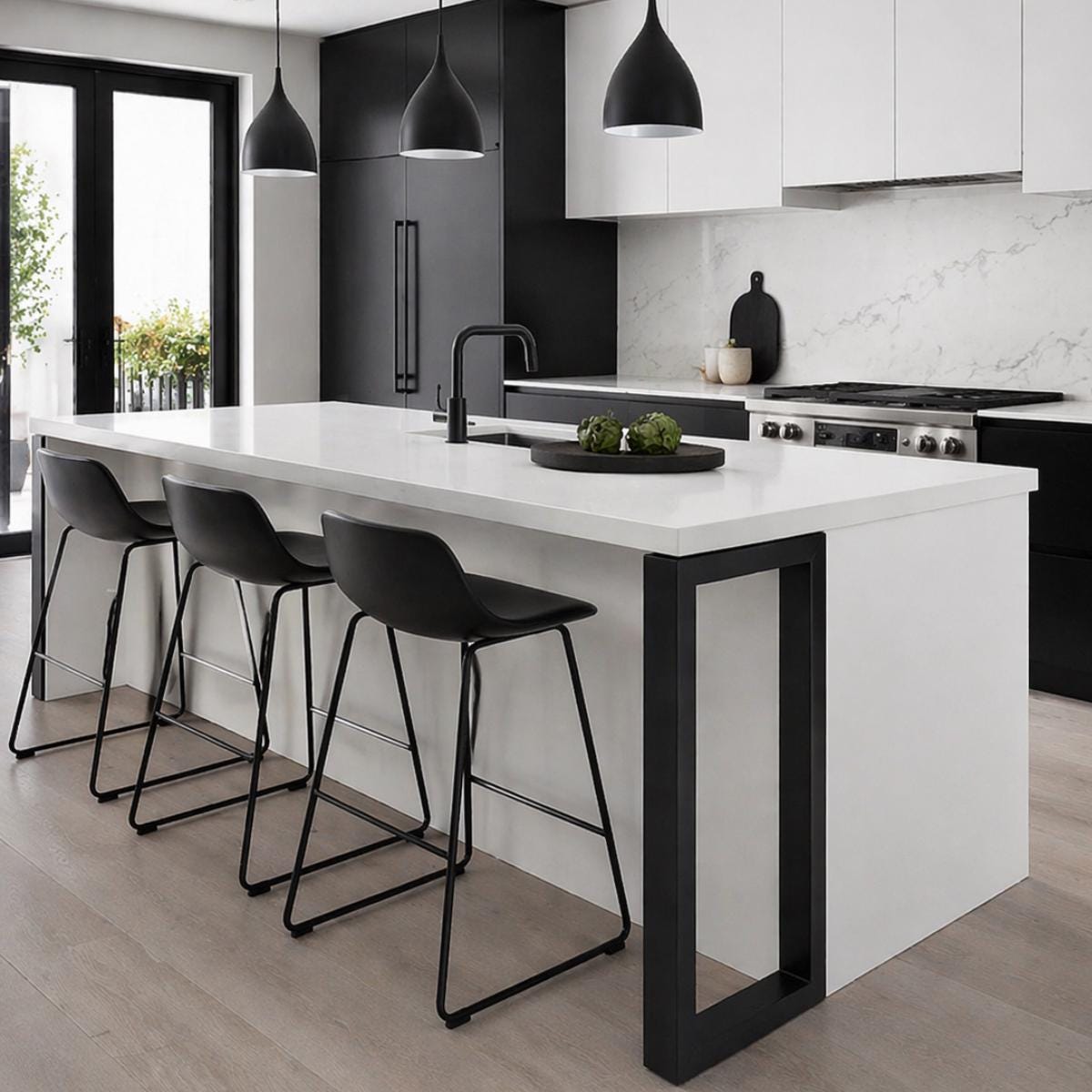 Kitchen Island Legs Metal Table Legs Bar Height Counter Height Custom Steel Table Base Modern Industrial Furniture Legs