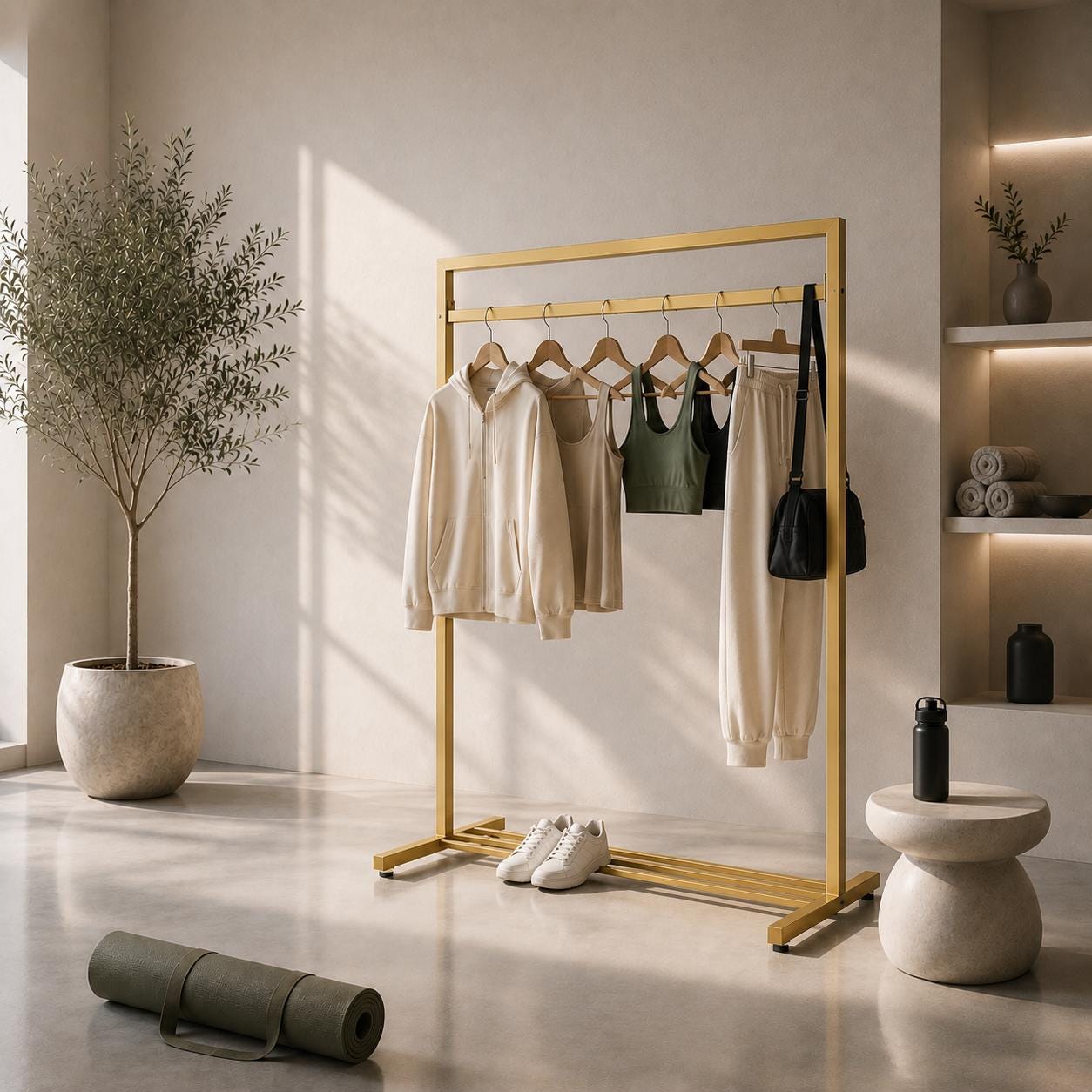 Garment Rack with Shelf Clothes Rail Open Wardrobe Laundry Drying Rack Freestanding Clothes Rack Bedroom Closet Organizer