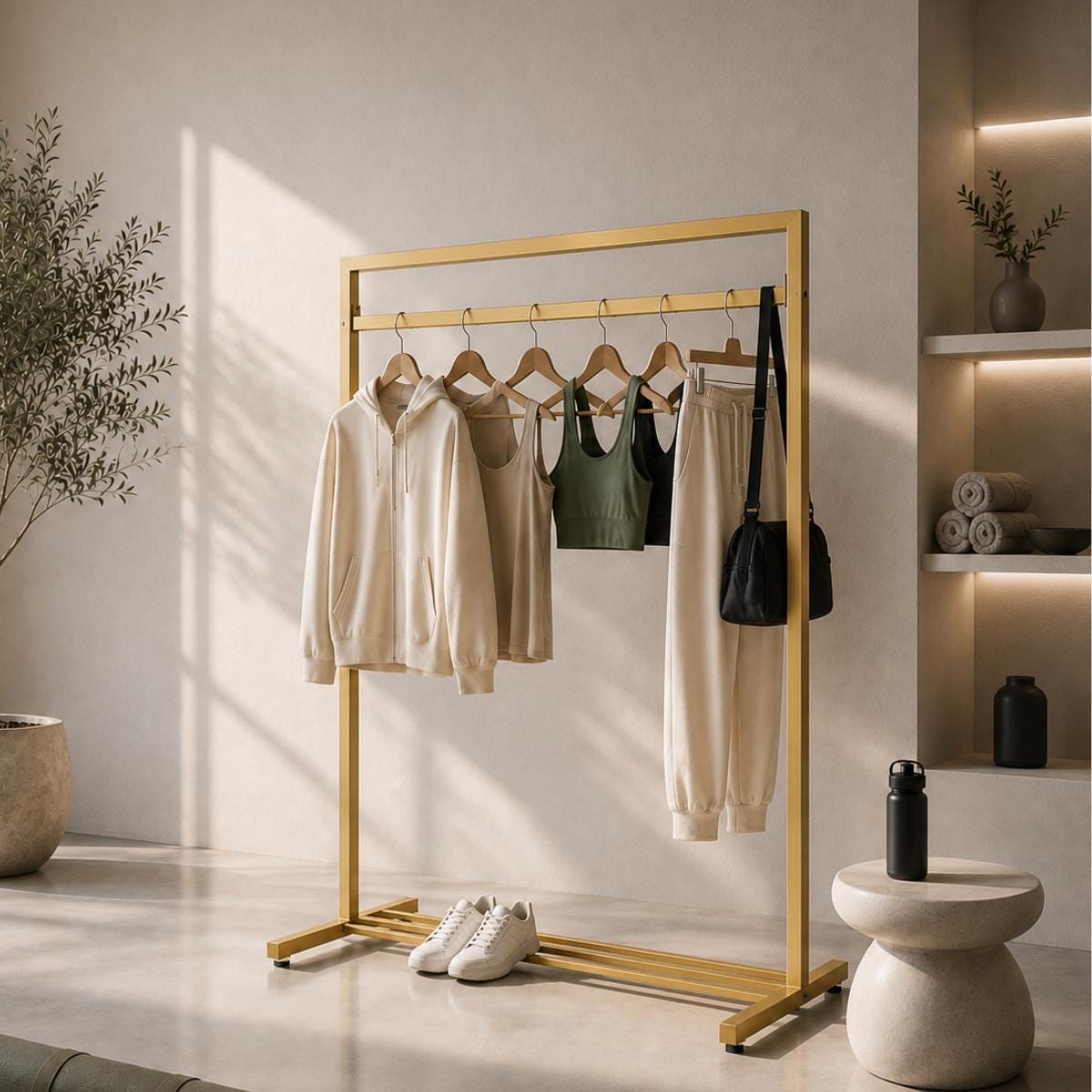 Garment Rack with Shelf Clothes Rail Open Wardrobe Laundry Drying Rack Freestanding Clothes Rack Bedroom Closet Organizer