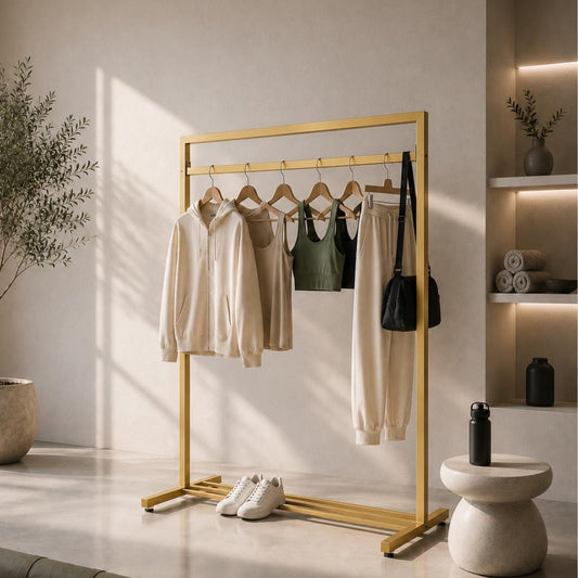 Garment Rack with Shelf Clothes Rail Open Wardrobe Laundry Drying Rack Freestanding Clothes Rack Bedroom Closet Organizer