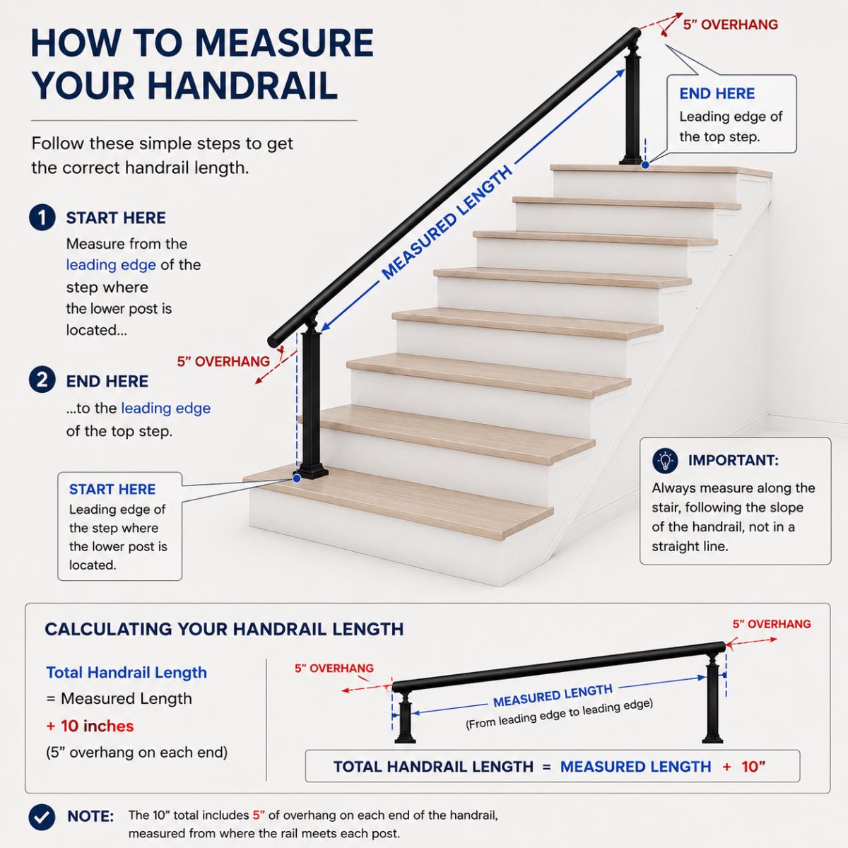 Modern Black Metal Handrail, Outdoor Stair Railing, Adjustable Pitch