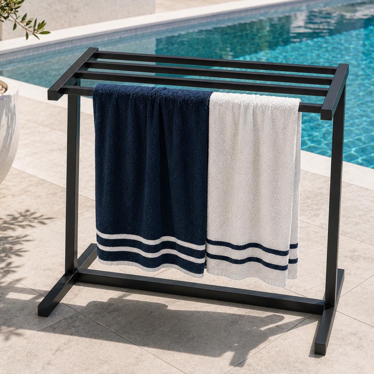 Pool Towel Rack, Outdoor Towel Rack, Freestanding Poolside Towel Holder, Beach Towel Rack, Steel Towel Drying Rack, Pool Stor