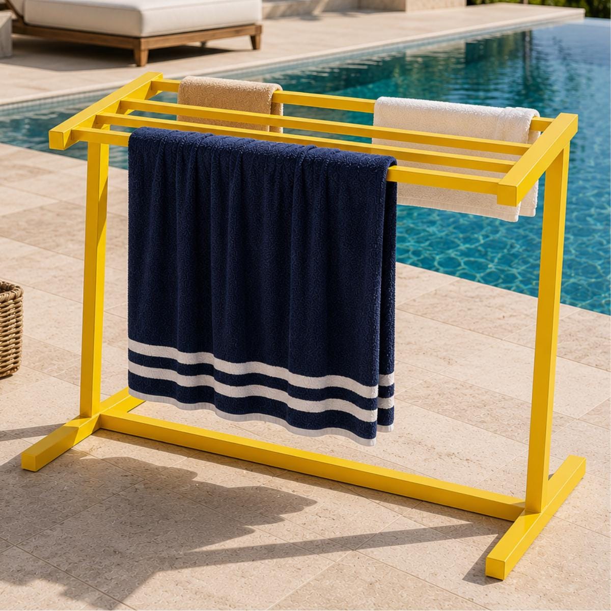 Pool Towel Rack, Outdoor Towel Rack, Freestanding Poolside Towel Holder, Beach Towel Rack, Steel Towel Drying Rack, Pool Stor