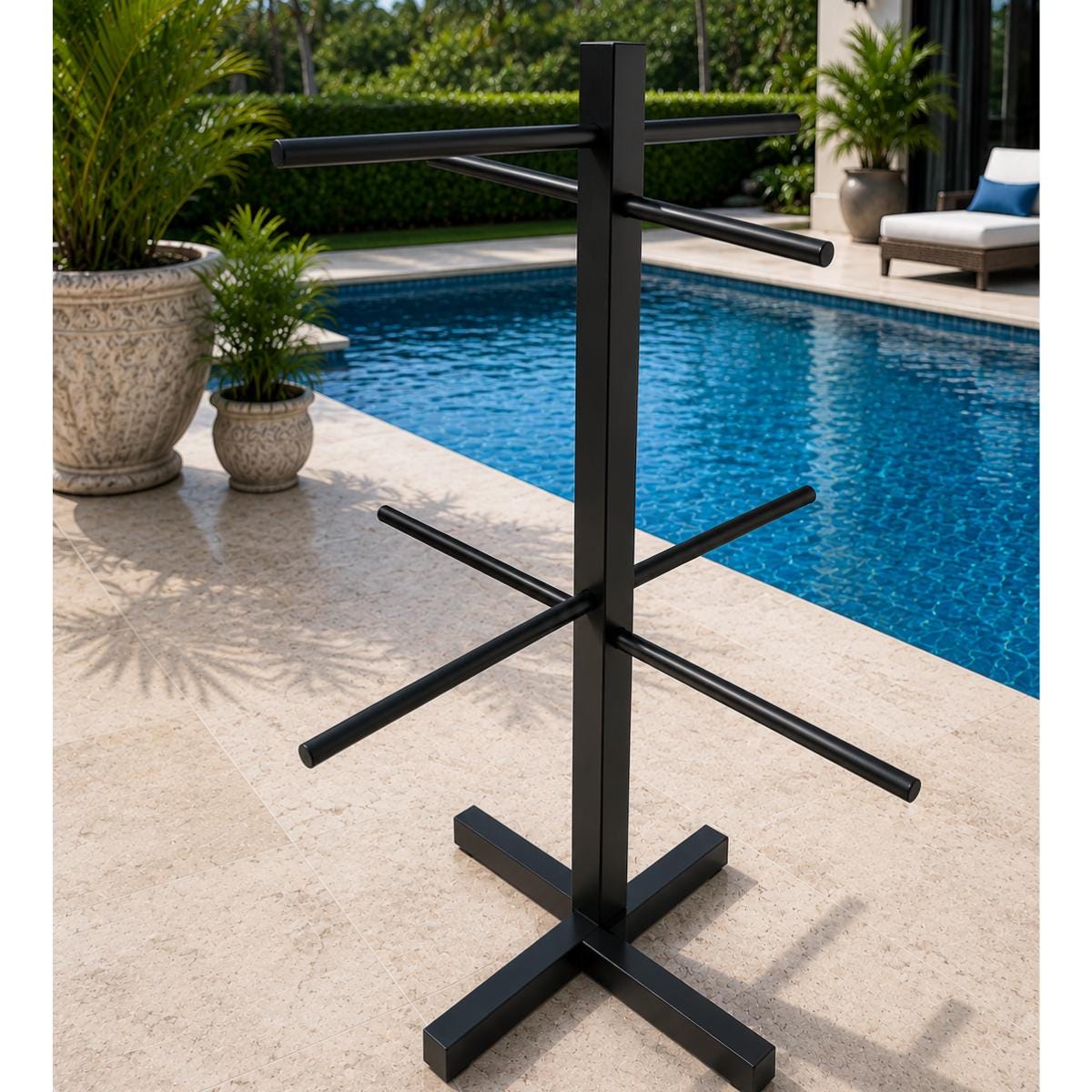 Outdoor Pool Towel Rack, Pool Towel Holder, Freestanding Towel Rack, Poolside Towel Stand, Beach Towel Holder, Metal Towel Tr