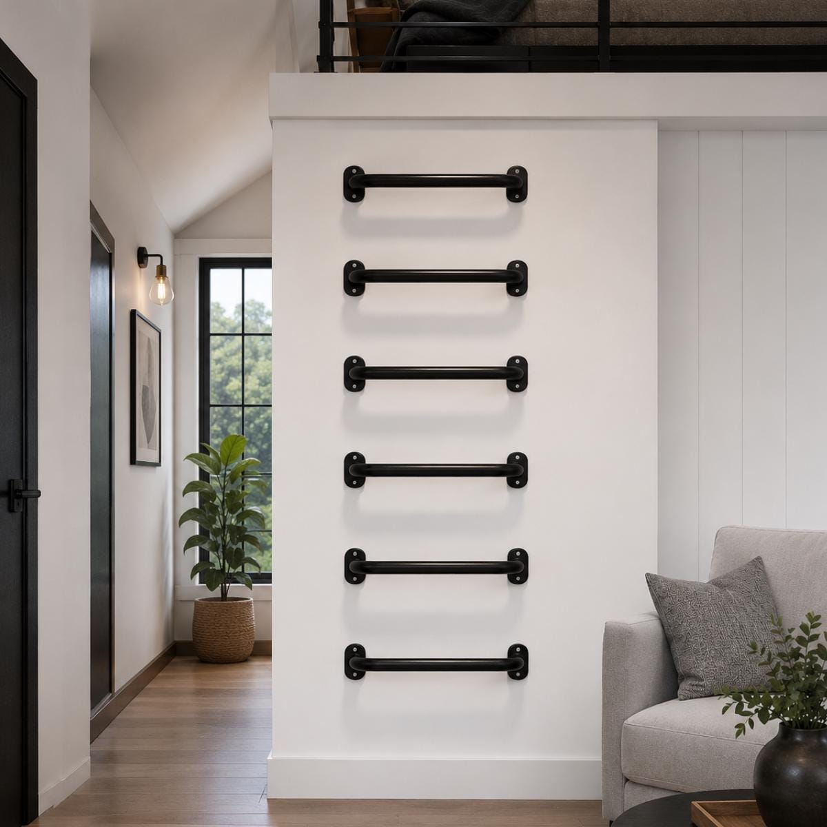 Loft Ladder Rungs | Wall Mounted Steel Ladder | Attic Loft Ladder | Bunk Bed Ladder | Tiny House & Mezzanine Access
