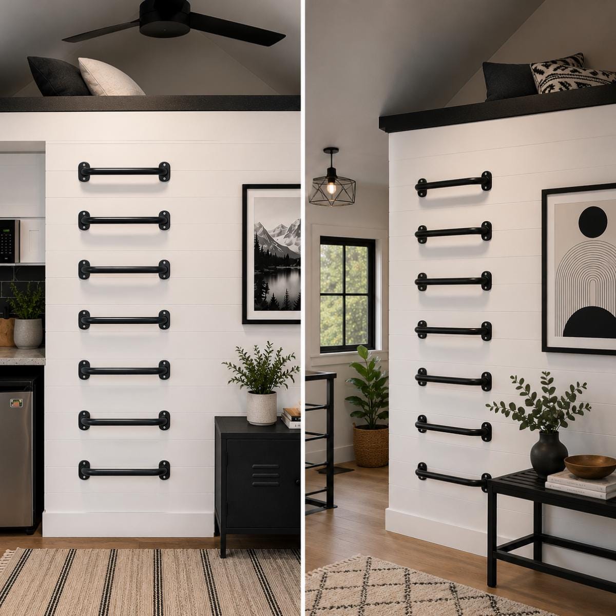 Loft Ladder Rungs | Wall Mounted Steel Ladder | Attic Loft Ladder | Bunk Bed Ladder | Tiny House & Mezzanine Access