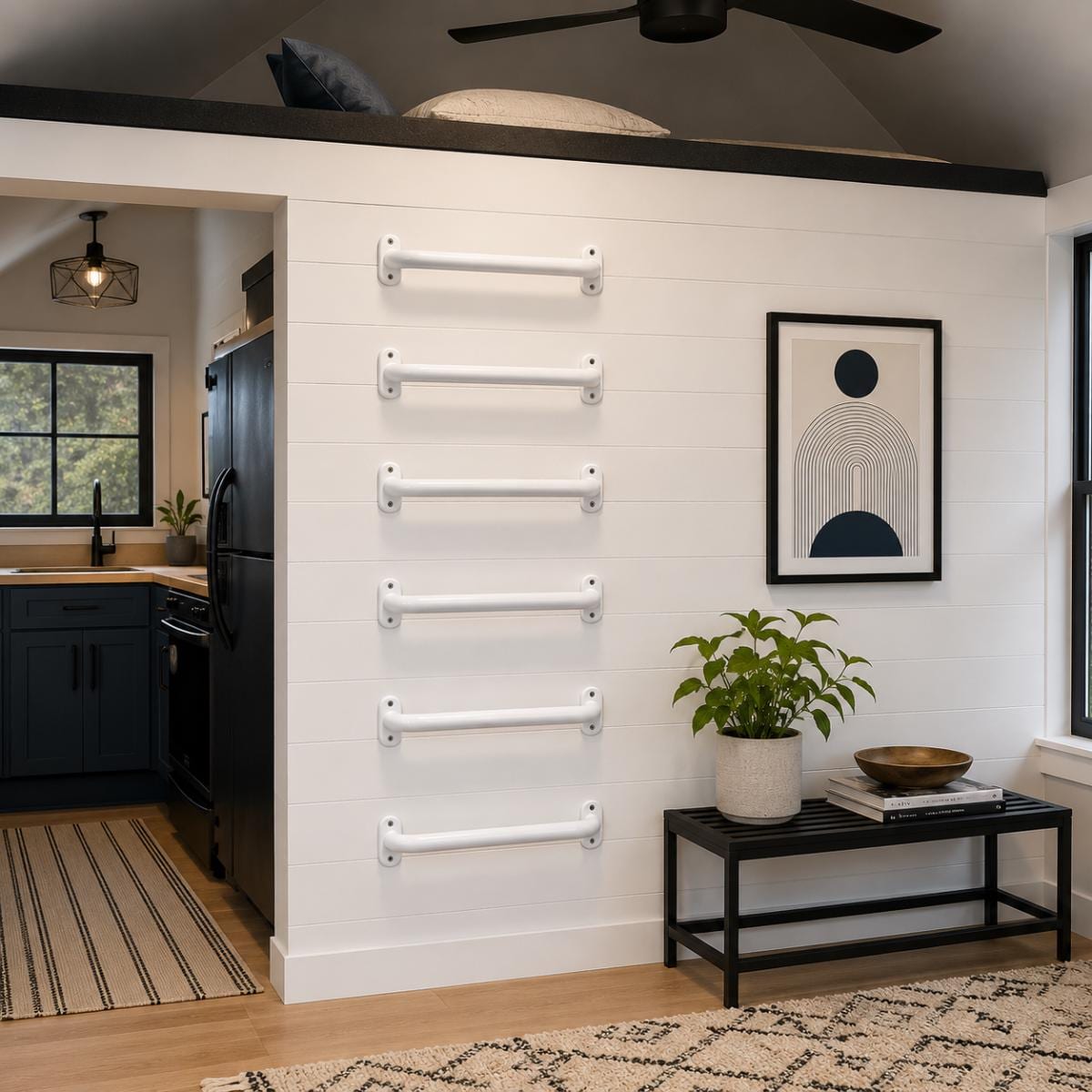 Loft Ladder Rungs | Wall Mounted Steel Ladder | Attic Loft Ladder | Bunk Bed Ladder | Tiny House & Mezzanine Access