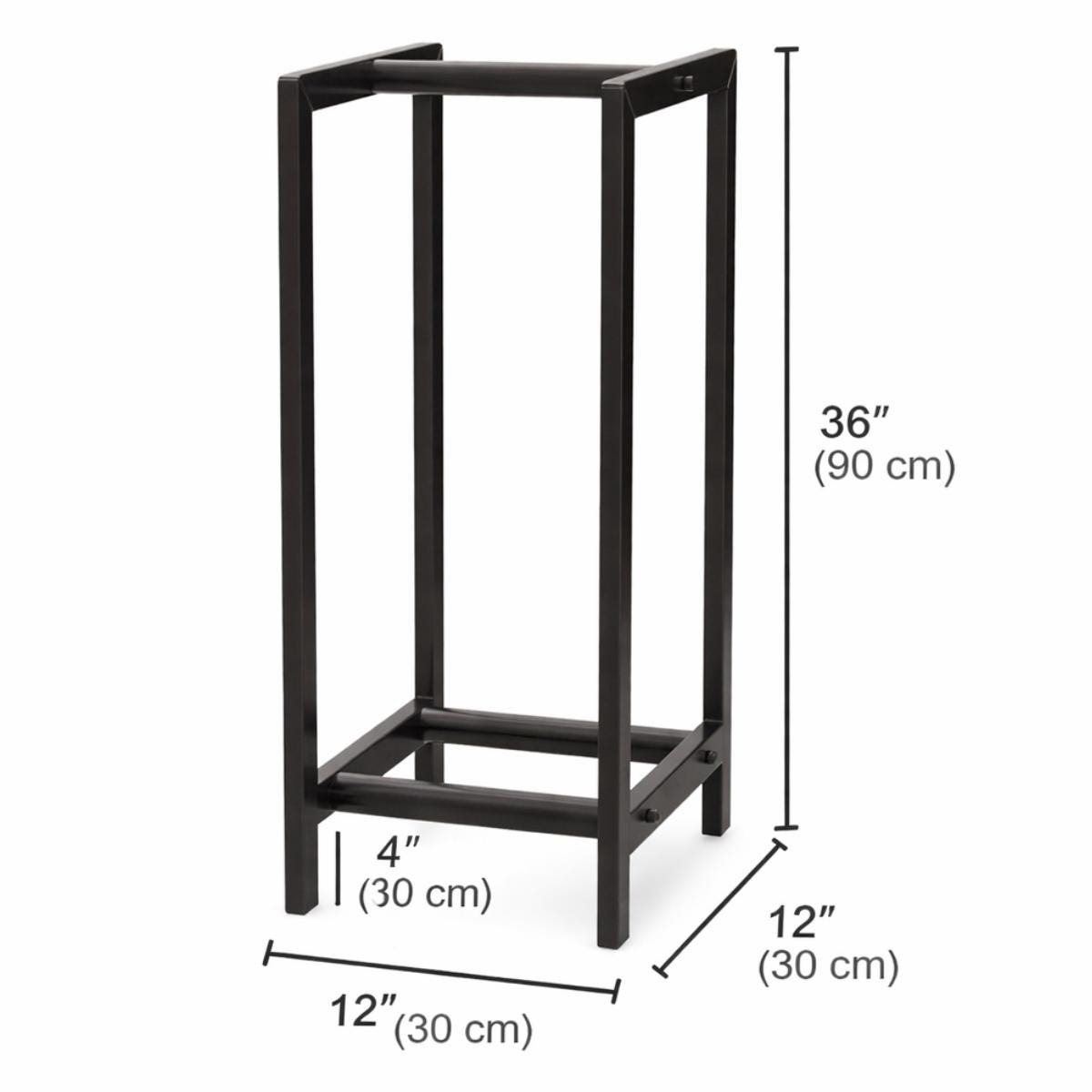Indoor firewood holder black metal rack for wood storage