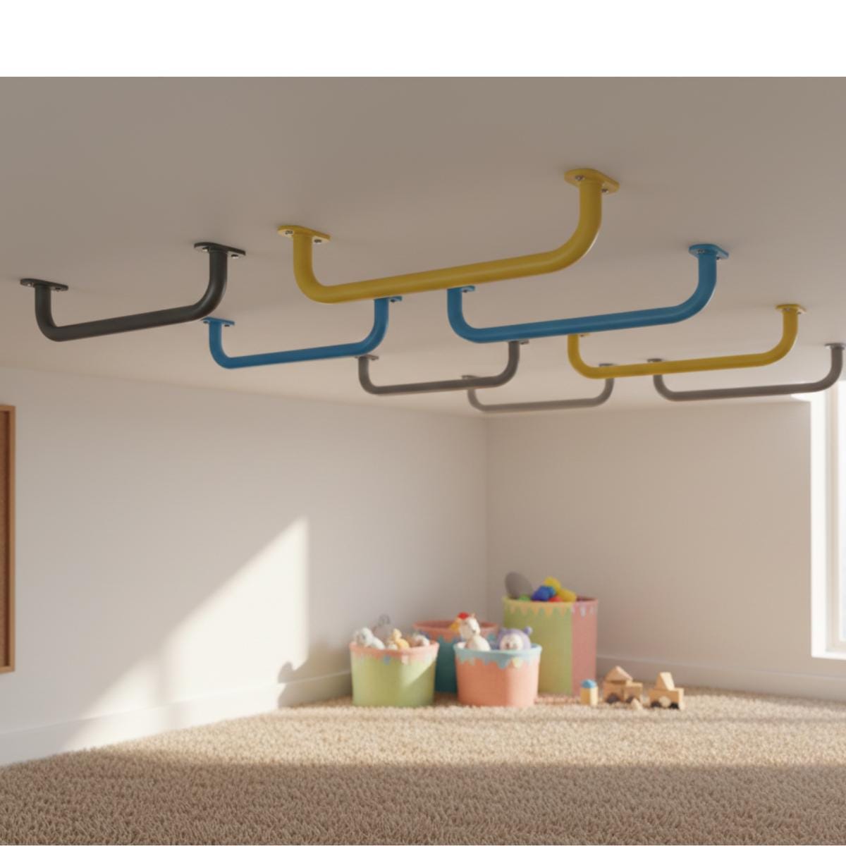 Indoor play gym bars kids wall mounted climbing set