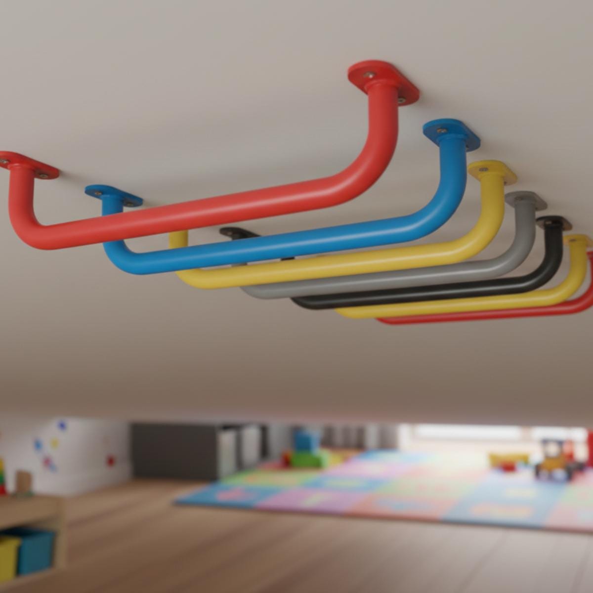 Indoor Monkey Bars for Kids – Steel Set of 5 (12” / 16”)