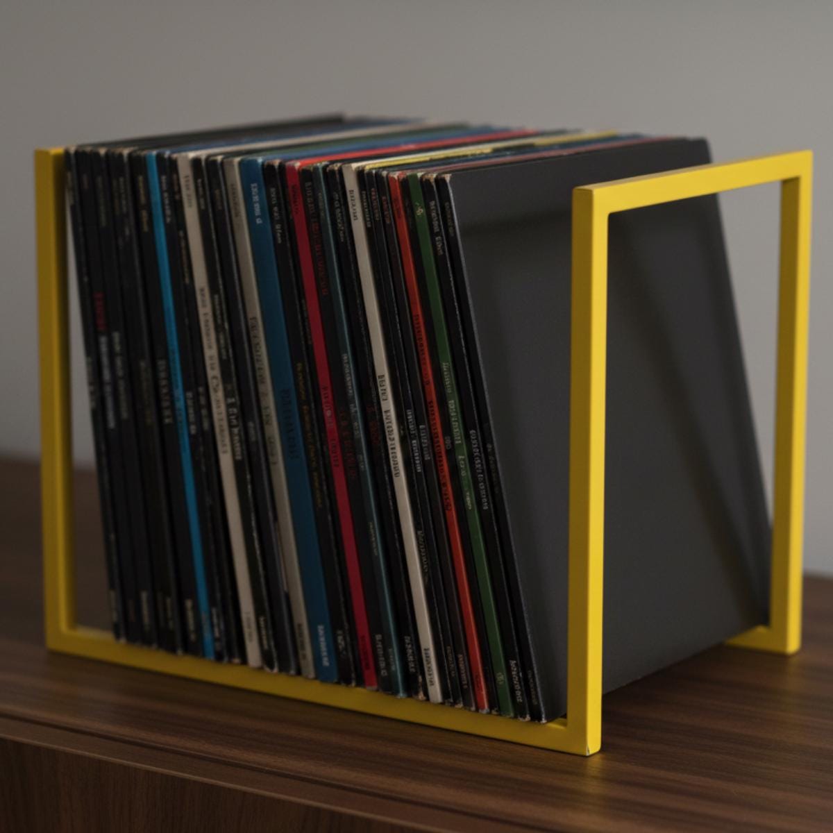 LP storage rack red metal vinyl holder for albums