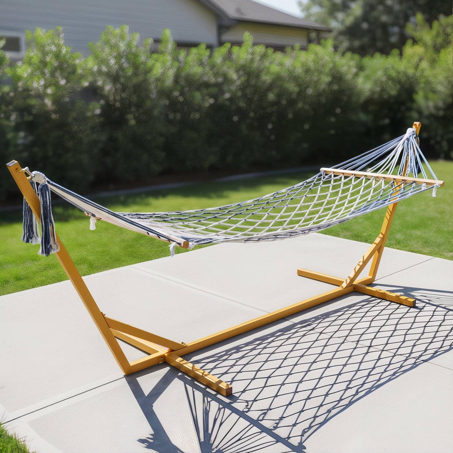 Metal hammock stand outdoor freestanding frame for garden use