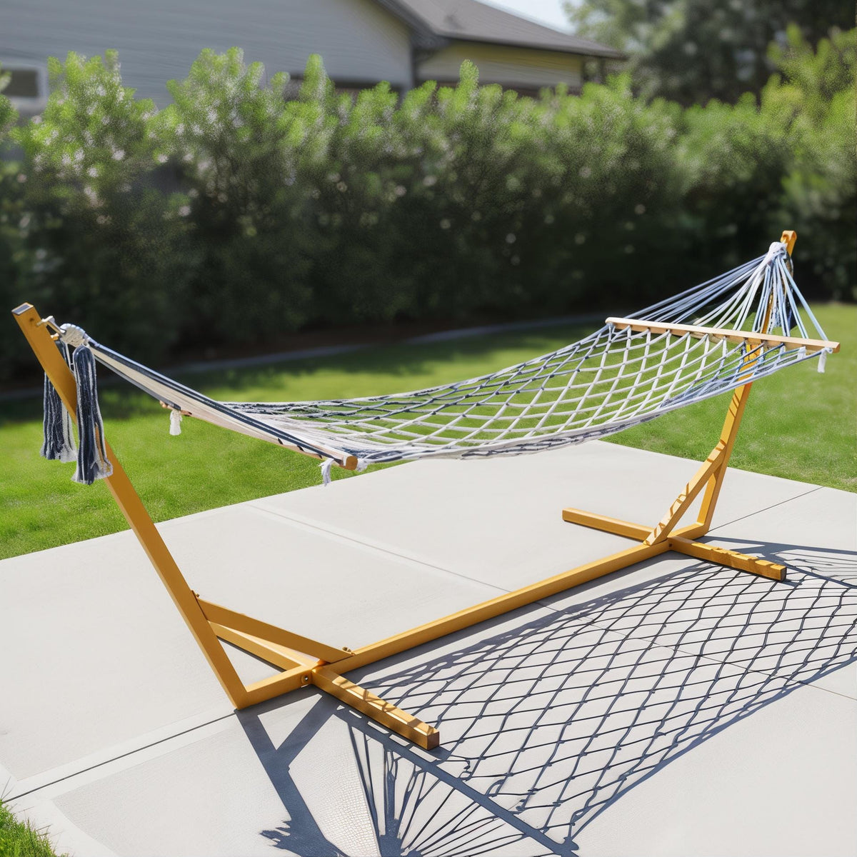 Metal hammock stand outdoor freestanding frame for garden use