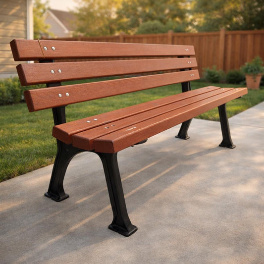Outdoor bench wood metal garden seating for patio