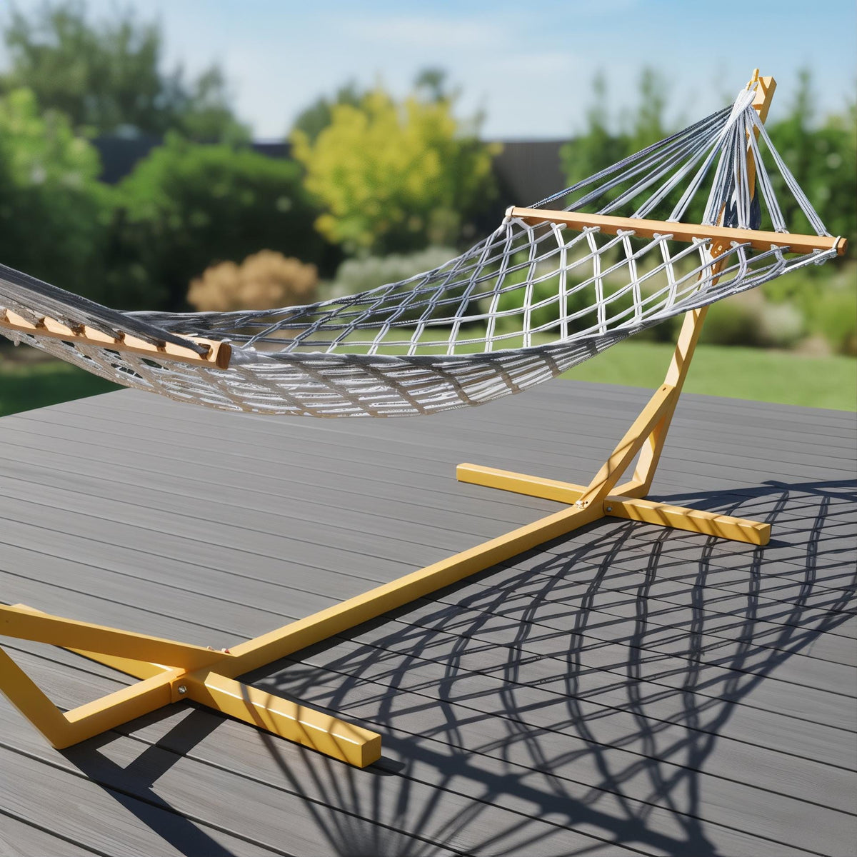 Outdoor hammock stand metal frame for garden relaxation