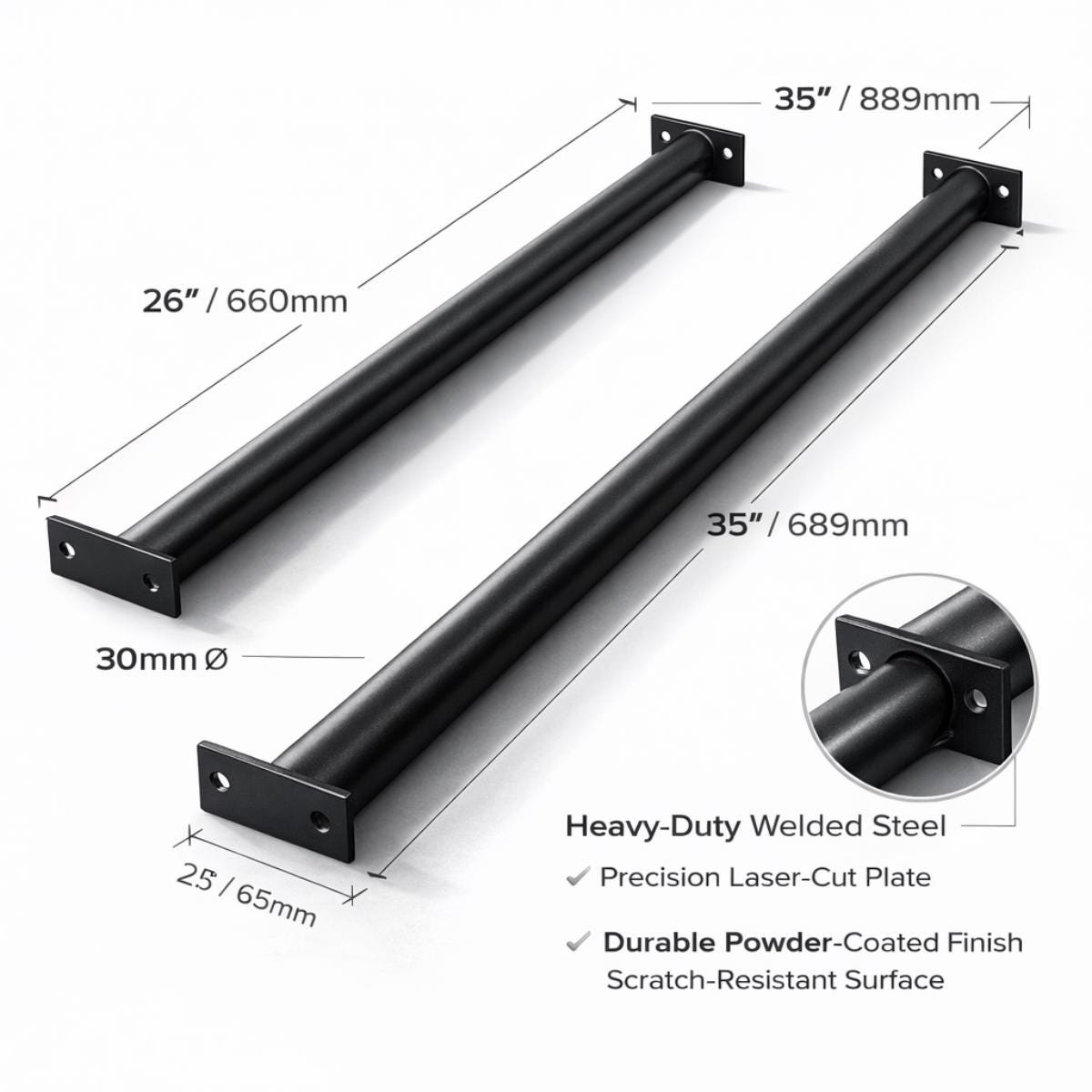 Pull up bar wall mounted steel workout bar for home fitness