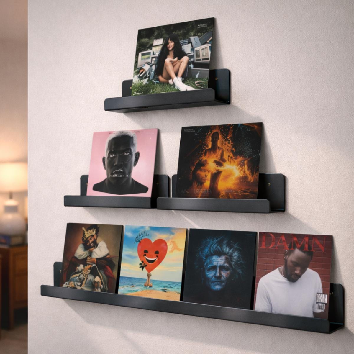 Vinyl record display shelf metal wall ledge for albums