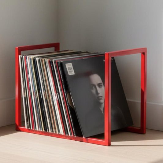 vinyl-record-holder-red-metal-lp-storage